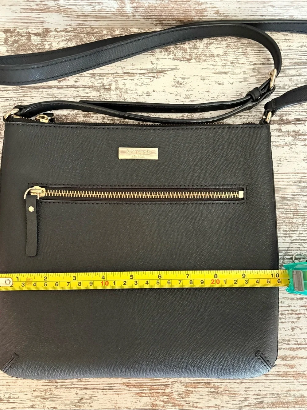 kate spade Black Saffiano Crossbody with Front Zip